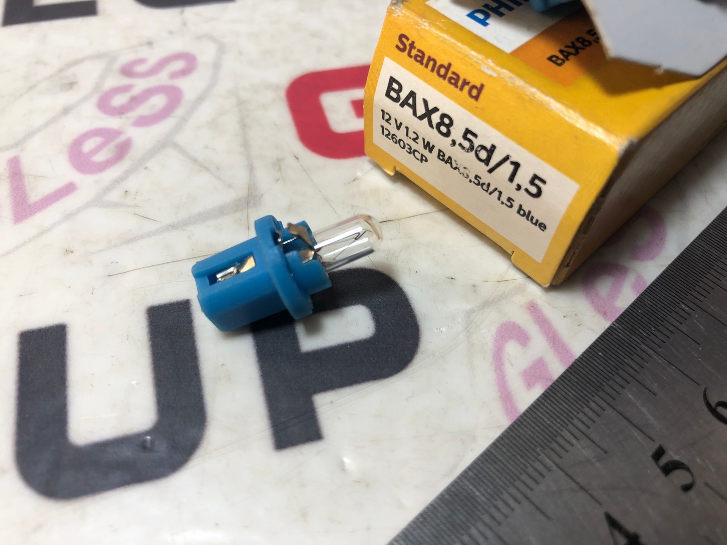 Лампа в щиток приборов | BAX 12V | 1 | 2W | BX8.5D | синий цоколь